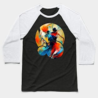 Woman Dancing Silhouette, abstract oil painting Baseball T-Shirt